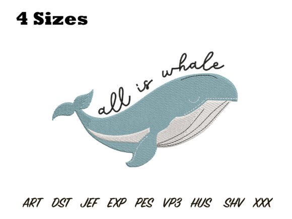 All is Whale Embroidery Design