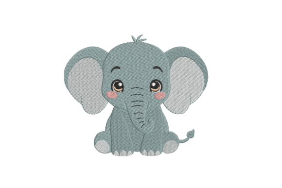 Baby Boy Elephant Embroidery Design