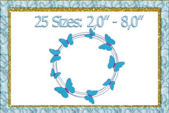 Butterfly Wreath Machine Embroidery
