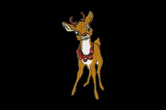 Christmas Deer Machine Embroidery Design