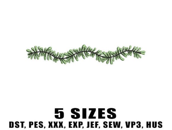 Christmas Pine Garland Embroidery Design
