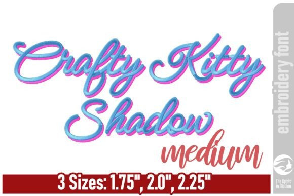 Crafty Kitty Shadow Embroidery Font - M