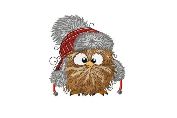 Crazy Owl Embroidery Design - 4 Sizes