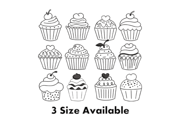 Cupcake Embroidery Design Bundle
