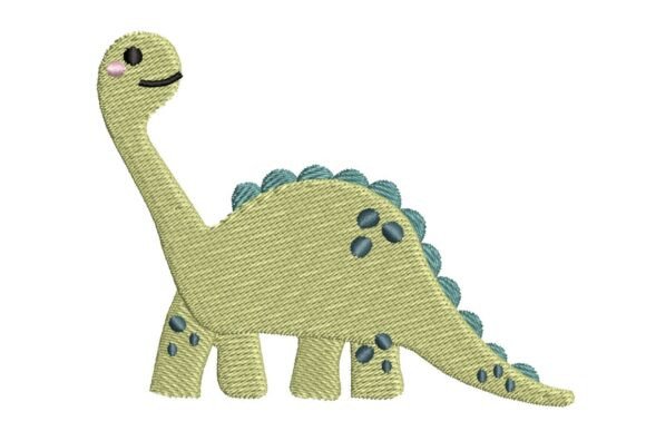 Cute Brachiosaurus Dinosaur Embroidery