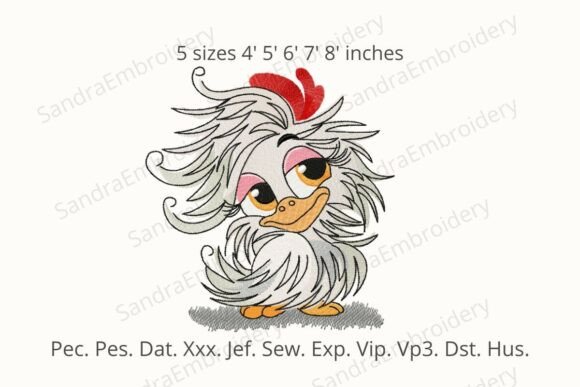 Cute Coquette Duck Embroidery Design