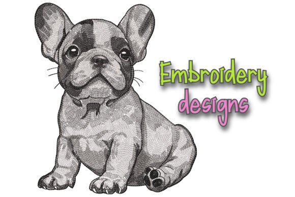 Embroidery Design French Bulldog Puppy
