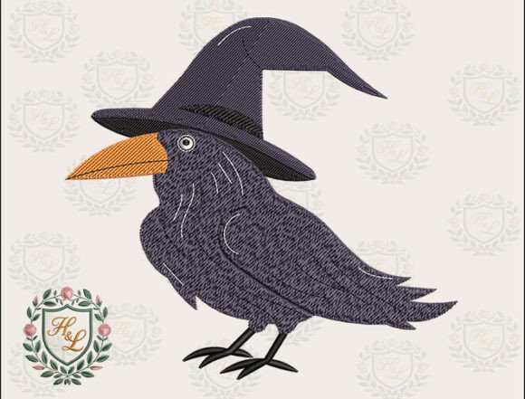 Festive Witchy Crow Embroidery Files