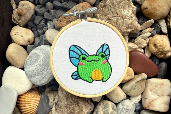 Frog with Wings Machine Embroidery