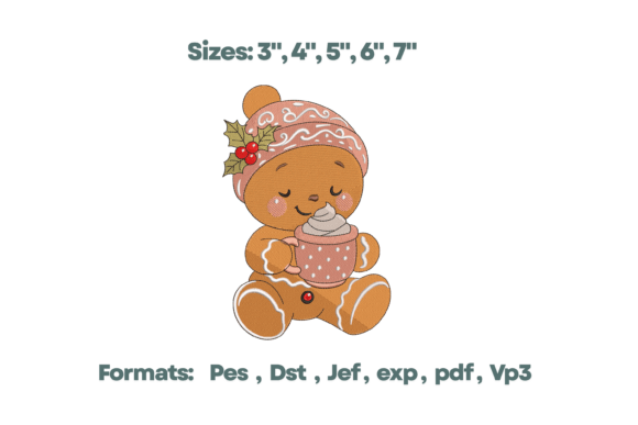 Gingerbread Hot Cocoa Embroidery Design