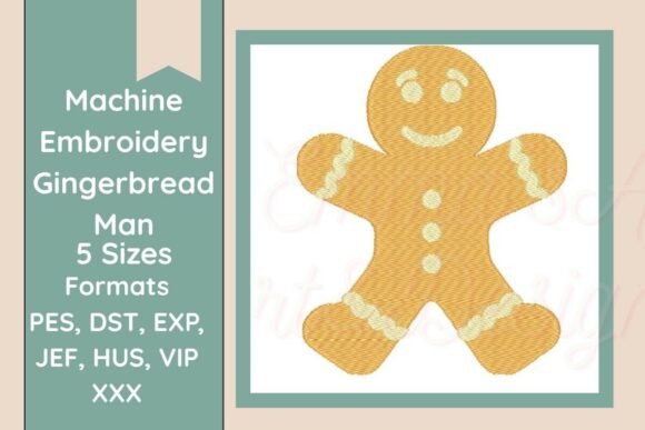 Gingerbread Man Machine Embroidery