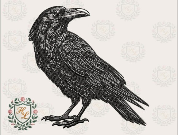 Gothic Nature Bird Embroidery Files