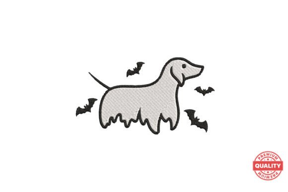 Halloween Ghost Dog Embroidery