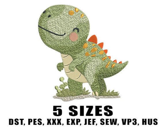 Little Dino Lover Embroidery Design
