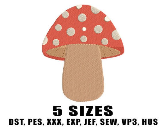 Nature Mushroom Embroidery Designs
