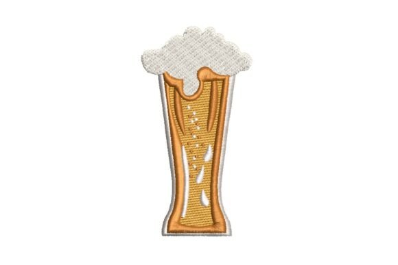 Oktoberfest Beer Glass Embroidery Design