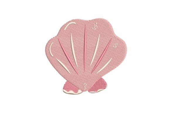 Pink Fan Shell Embroidery Design