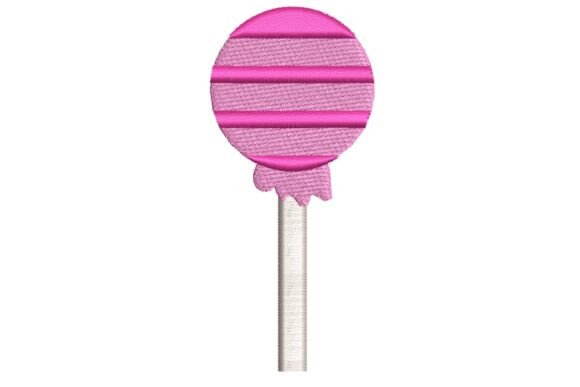 Pink Striped Lollipop Embroidery Design
