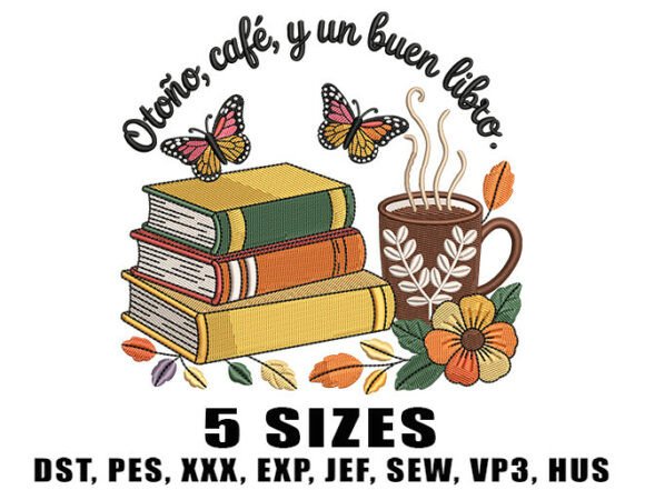 Spanish Autumn Book Embroidery Design