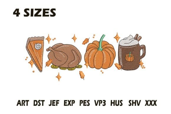 Thanksgiving Feast Embroidery Design